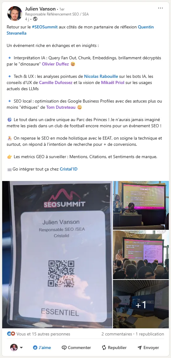 Témoignage de Julien VANSON