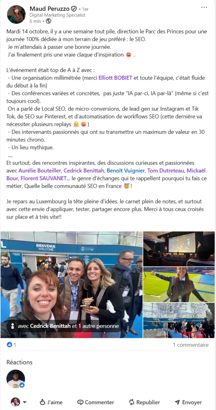 Témoignage de Maud PERUZZO