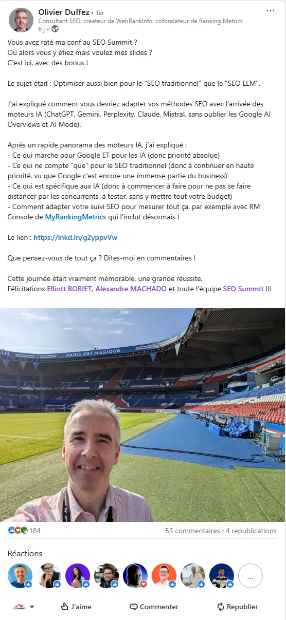 Témoignage de Olivier DUFFEZ