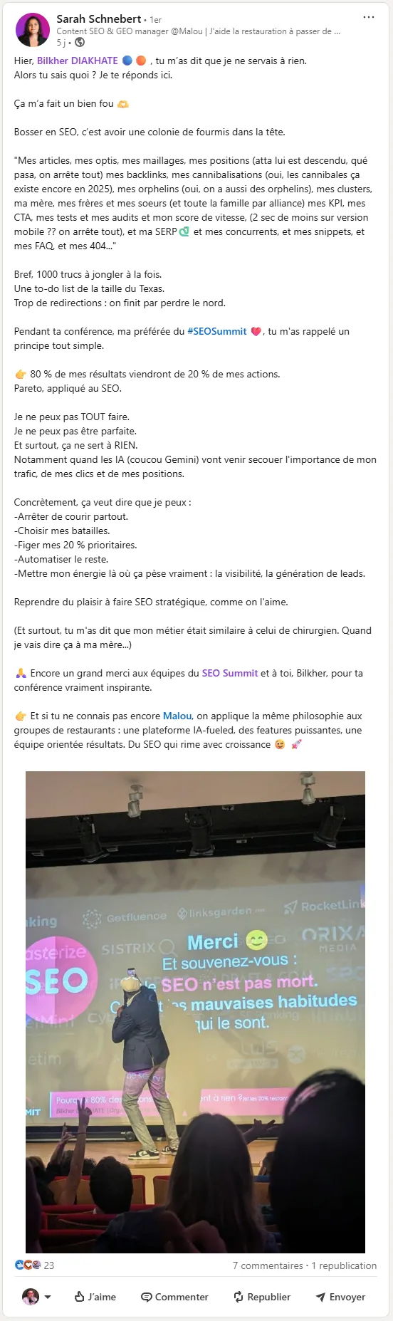 Témoignage de Sarah SCHNEBERT